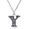 OutstandLong Initial Pink Letter Y Alphabet Initial Charms Necklace Pendant