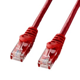 Sanwa Supply LA-Y6-01R CAT6LAN Cable 3.3 ft (1 m) UTP 1Gbps/250MHz RJ45 Crack Prevention Red