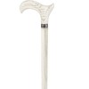 Asterom White Walking Cane - Handmade, Ergonomic, Sturdy - Wooden