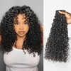LUVME Invisible Clip in Hair Extensions Messy Curly Real Human