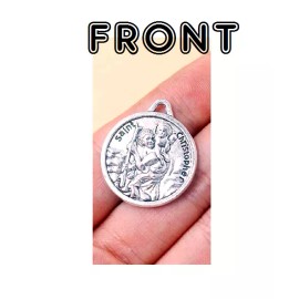 Fashion Jewelry ST CHRISTOPHER PRAY PROTECT ANGEL TRAVEL Pendant GERMAN Silver 26" Necklace SAFE