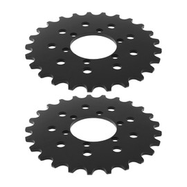 eMagTech 2 pieces 25T Bicycle Fixed Sprocket Fixed Gear Brake Disc 105mm Fixed Sprockets for #410 Bicycle Chain Brake Disc Mount Black