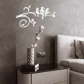 Birds Tree Branch Wall Stickers Bird Art Decal Bedroom Stickers Room Wallpaper Flower Decor Stencils Walls Nursery Removable Sticker Kid Living Room Vinyl Decals Floral transfers Window Decorative