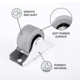 Diforma 20-Piece Set of 25 mm Caster Wheels with Rubber and Plastic Material for Furniture and Equipment, Swivel, Load Capacity 20 kg, Unit Count 20