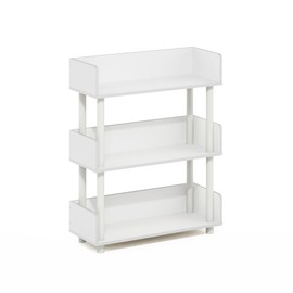 Furinno Turn-N-Tube 3-Tier Freestanding Multipurposes Display Rack, Bookshelf, White/White