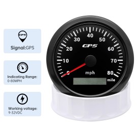RYSJM 6 Gauge Set with Sensor 85mm GPS Speedometer 0-80MPH&Tachom