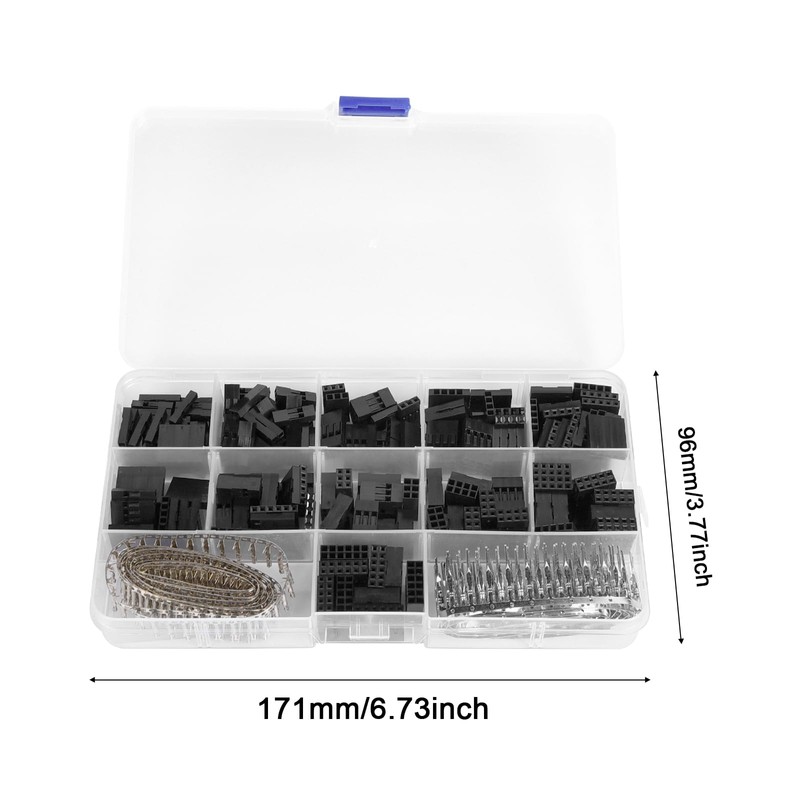 620-Piece 2.54 mm Dupont Connector Set, Pitch 1 2 3