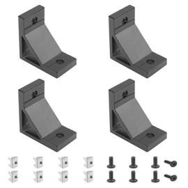 Rrina 4 Sets Heavy 4040 Corner Bracket Connector for 8mm Slot Aluminum Extrusion Profile Black with Spring T Nuts Screw