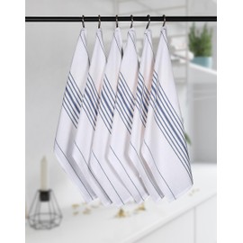 Native Fab - Juego de 4 paños de cocina Scandia a rayas de algodón, superabsorbentes, de secado rápido, reutilizables, 16 x 26 pulgadas, toallas de bar, toallas de mano, toallas gruesas de limpieza de