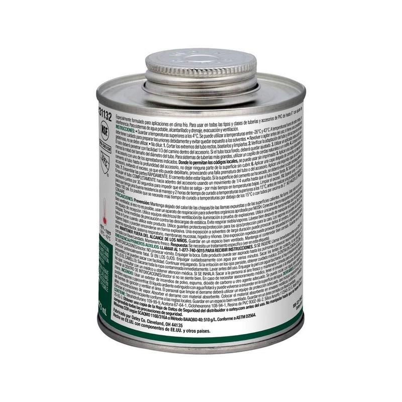 Oatey 31132 16 oz. PVC All Weather Clear Cement 10