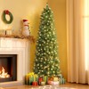 SHareconn 4/5/6/7.5/9FT [Warm Lights] Prelit Artificial Hinged Slim Pencil Christmas