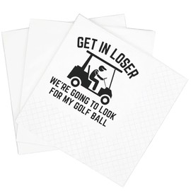 SharkBliss Funny Sarcastic Golf Quotes Cocktail Napkins, 100 Pack Get In Loser We're Going To Look For My Golf Ball Cocktail Napkins For Retirement Birthday Bachelor Party 2-Ply, 5x5" (Get In Loser)