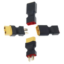 JVSRM XT60 to T Plug Deans Female Male Connector Adapter for RC Car FPV Drone Lipo NiMH Battery Charger ESC No Wires Connector (2 Pair)