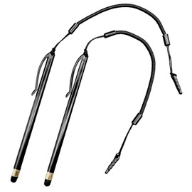 BeyonMind Anti-Lost Smartphone Tablet Stylus Pen Strap Stylus Pen Set of 2 (35.4 inches (90 cm) Stretchable Coil for Comfortable Work / Tip 0.2 inch (5 mm) Easy Input (Made in Japan, Black, MIND)