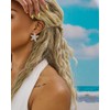 FAUTHENTICUTE White Starfish Earrings For Women With Gold Frame Large