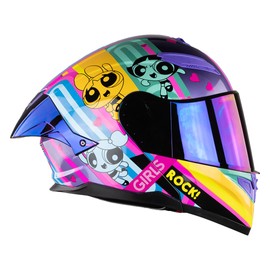 KOV Casco Stark Rock Girl Morado Chicas SUPERPODEROSAS ABATIBLE Certificado Dot