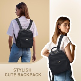 GOLF QUALITY Mini Backpack for Women Small Backpack Purse Cute Stylish Lightweight Daypack for College Work Travel Party,Classic Black