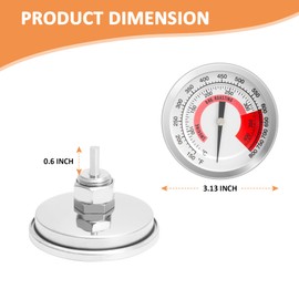 Medidor de temperatura de parrilla de repuesto para Kitchenaid 720-0745 720-0745A 720-0819 720-0733 720-0954, Nexgrill 720-0733 720-0745, Oklahoma Joe 15202029, termómetro para parrilla PrPrPrPrPrPrPr