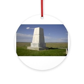 CafePress Little Big Horn Round 4" MDF Holiday Ornament