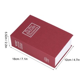 7.1 x 4.7 x 2.2in Book Shaped Steel Safe, Classic Password Lock Coffer Safe Reliable Household Storage Box for Storing Money Cash Passport Jewelry(Red)
