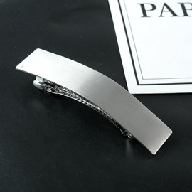 Qiubaoll Barrette, Stylish Simple Hair Clip, Hair Ornament, Hair Accessory, Daily Use, Office Gift, Women's, Square Shape, Silver (0.8 inches (2 cm))