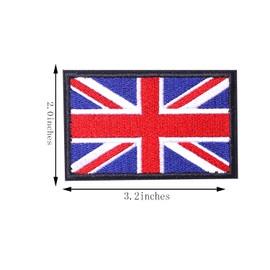 AXEN British Union Jack Patch United Kingdom Flag Patch British Union Patches Tactical Patches Hook and Loop Applique for Military Uniform Tactical Bag Jacket Jeans Hat, 2pcs