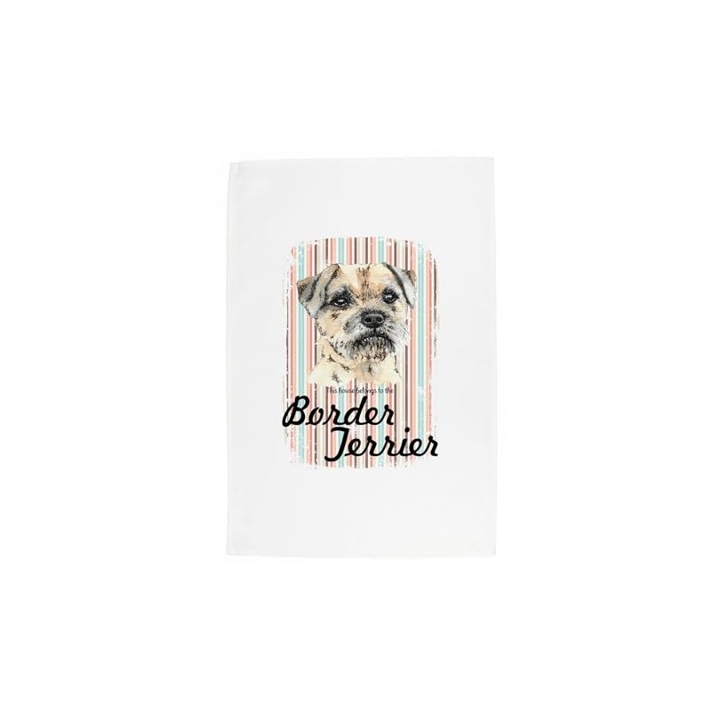 Purely Home Border Terrier Tea Towel - This House Belongs