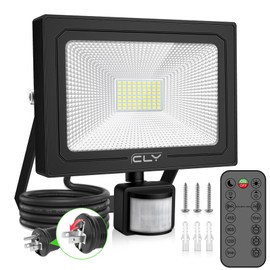 CLY Sensor Light, Outdoor Motion Sensor Light, LED Floodlight, 60W, Daylight White, 6000 LM, 6,500K, Flood Light, Ultra Bright, IP66 Waterproof, Energy Saving, Bright, Steady On Function, Remote