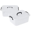 Waikhomes 8 L Clear Plastic Storage Bins with Lids, 2-Pack