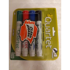 QUARTET Non-toxic Classic Low Odor Dry-Erase Markers Chisel Point - 4 Markers j3