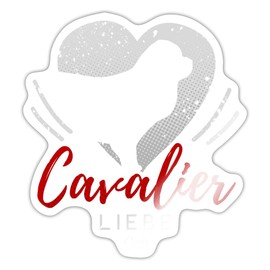 Spreadshirt Cavalier King Charles Spaniel Liebe Sticker, max. 10 x 10 cm, 10 x 10 cm, Weiß glänzend