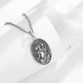 EUDORA Harmony Ball 925 Sterling Silver Triple Moon Goddess Necklace for Women, Wiccan Hecate Goddess Pendant Protection Amulet Pagan Witchcraft Witch Jewelry Gift for Mom Wife, 22"