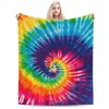 HGOD DESIGNS Tie Dye Throw Blanket Colorful Psychedelic Rainbow Soft