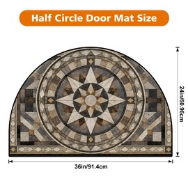 Half Circle Door Mat Thin Non-Slip Absorbent Half Moon Rug