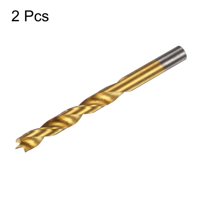 HARFINGTON 2pcs Brad Point Drill Bit 10.5mm(13/32") Dia Straight Round