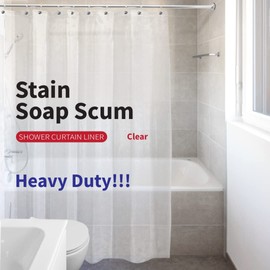 Epica Strongest Heavy-Duty Clear Vinyl Shower Curtain Liner –72 inches x 72 inches (Clear)