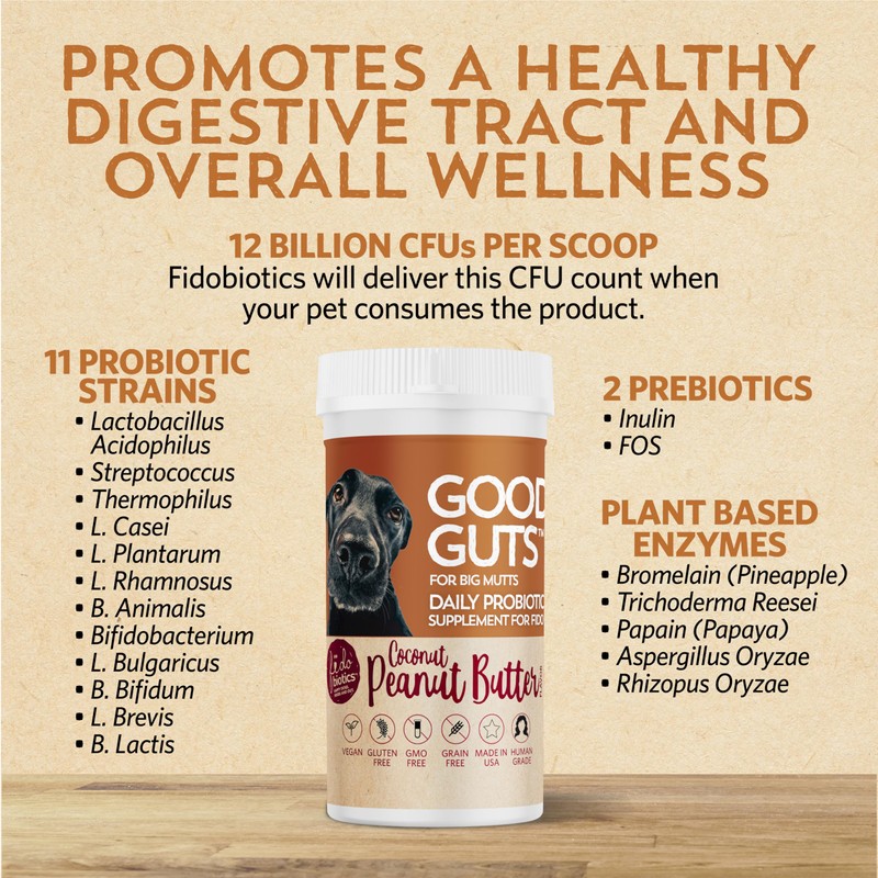 Fidobiotics Good Guts for Big Mutts Probiotic for Dogs, 12