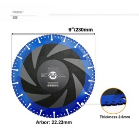 SHDIATOOL 9 Inch Metal Cutting Diamond Blade All Purpose Cut Off Wheel for Rebar Sheet Metal Angle Iron Stainless Steel