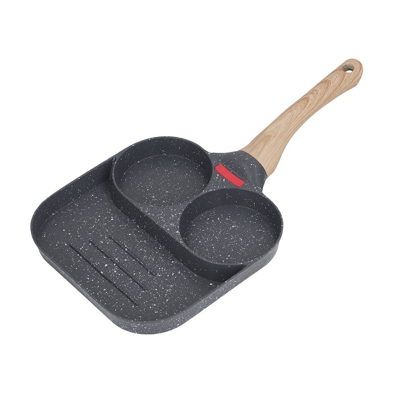 Egg Frying Pan Heat Sensitive Silicone Aluminium Pancake Frying Pan