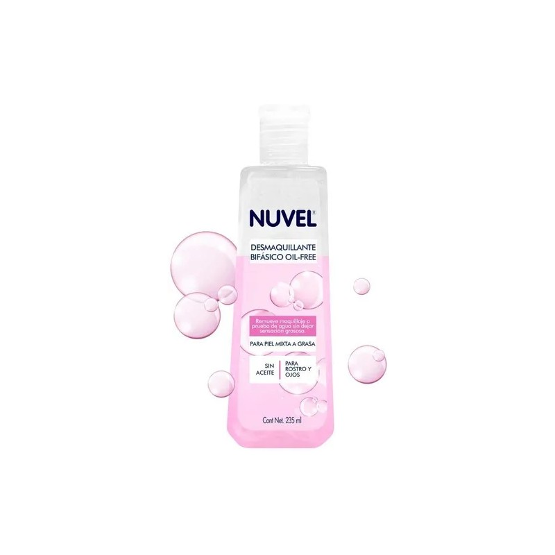 Nuvel Desmaquillante Bifásico Oil Free Para Piel Mixta 235ml -