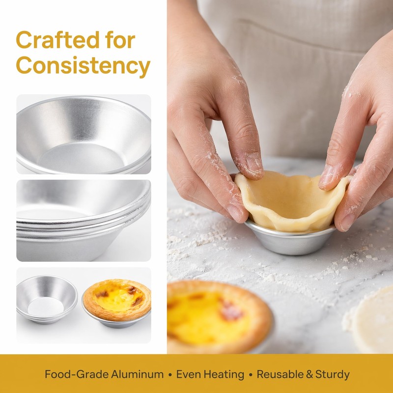 Nonstick Egg Tart Molds 6 Pack Carbon Steel Mini Pie