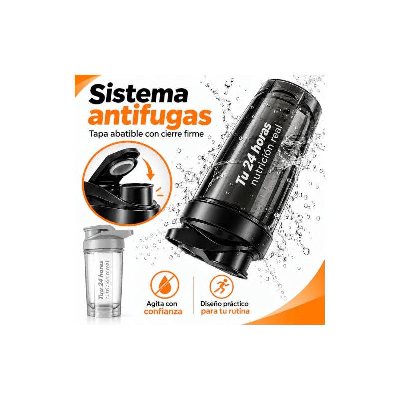2 Piezas Shaker para Proteina 500ML con 2 Bolas y