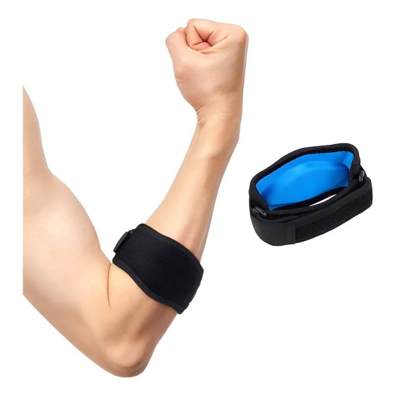 Codera Ajustable Deportiva Compresión Antebrazo Negro Azul
