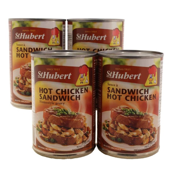 St Hubert Hot Chicken Sandwich Homestyle Gravy, 398ml / 13.5 Oz Cans (Pack of 3) {Imported from Canada}