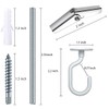 Evsteluo 2 Sets Large Swag Ceiling Hooks Heavy Duty Swag