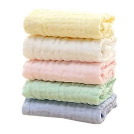 haruju Gauze Towel, 6 Layers, Gauze Handkerchief, Baby Skin-friendly, Cotton Gauze, 5 Color Set
