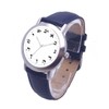 Hebrew Numbers Brushed Chrome Unisex Size Round Watch Has White