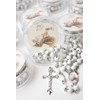 12 pcs White Scented Wooden Rosaries Baby Baptism Party Favors