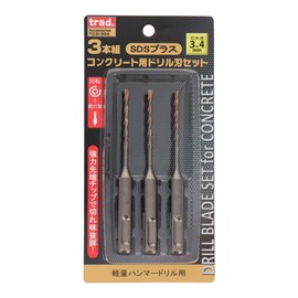 Sankyo Corporation trad SDS Plus TCD-334 Drill Blade Set for Concrete 3-piece Set, 0.1 inch (3.4 mm)
