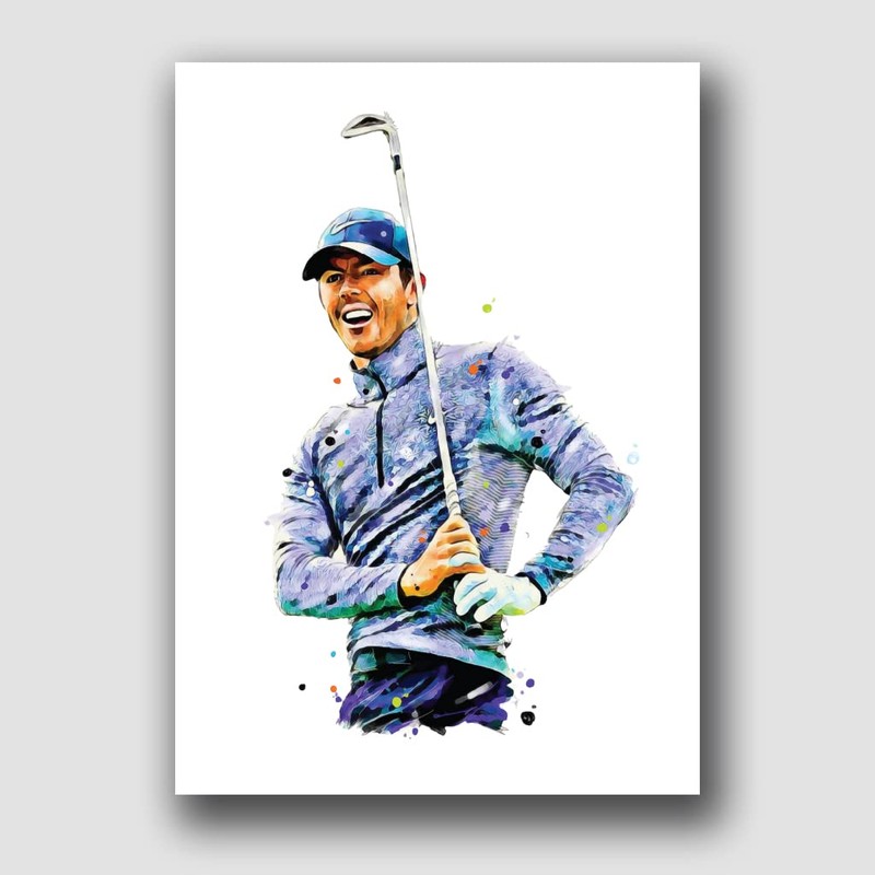 RORY MCILROY | GOLF | HAND DRAWN FRAMED ILLUSTRATION PRINT
